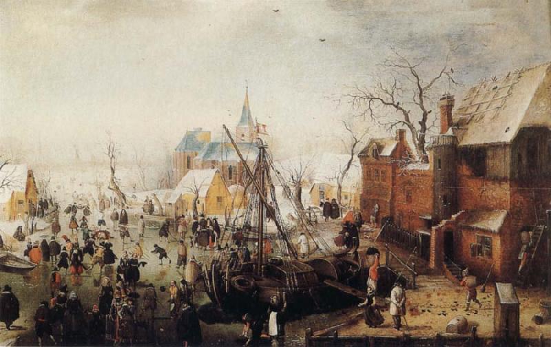 Hendrick Avercamp Winter Scene at Yselmuiden oil painting picture